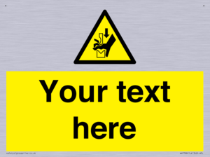 Custom warning hand crushing between press brake tool